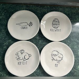 Rae Dunn Easter/Spring Small 6” Plates Set Of 4